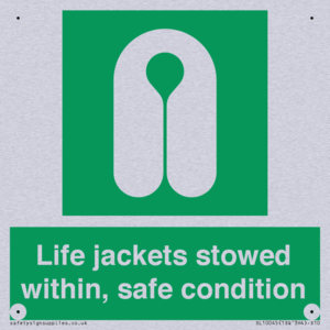 Life jackets stowed within